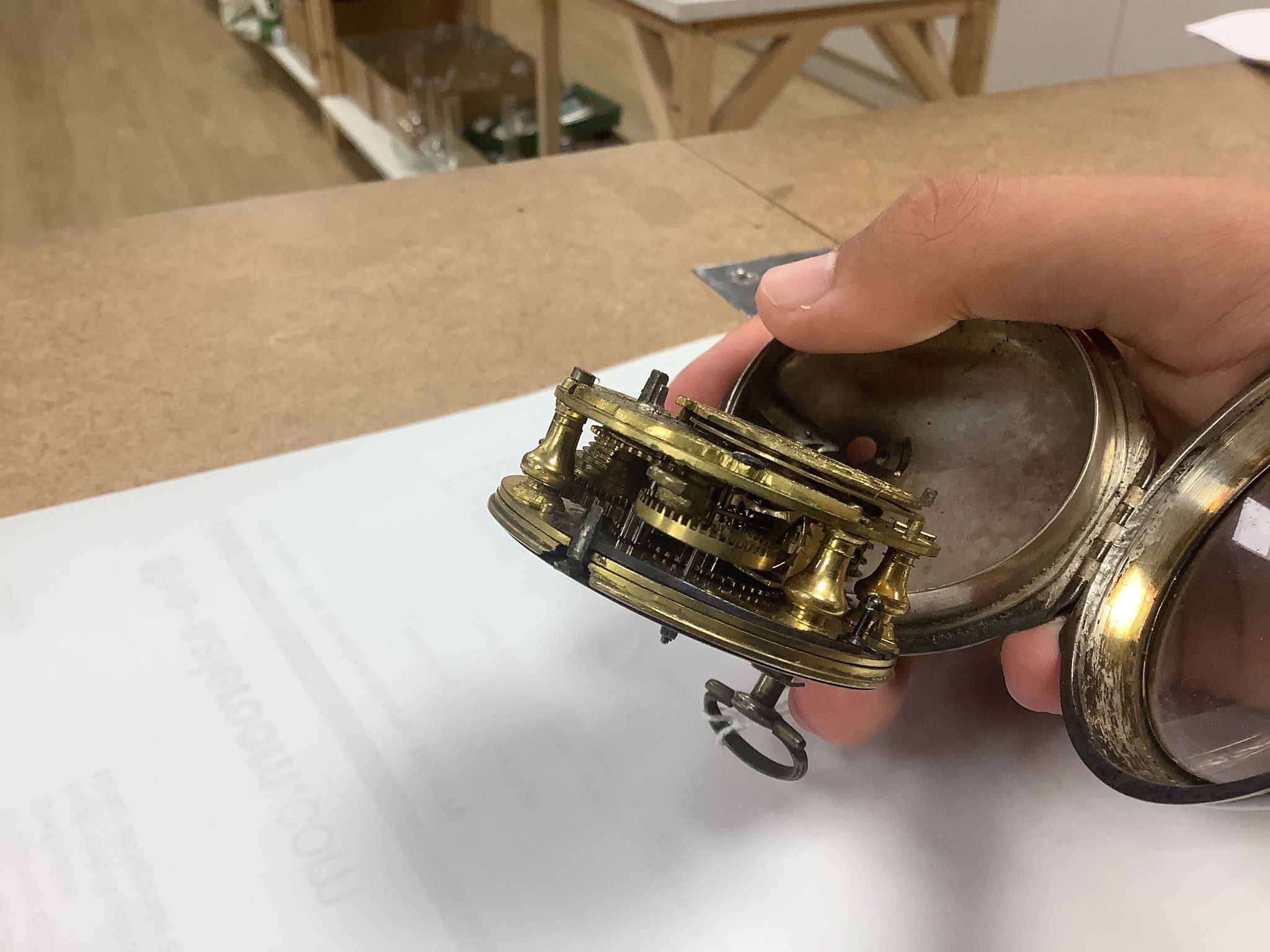 A George III silver cased ‘Regulator’ pocket watch